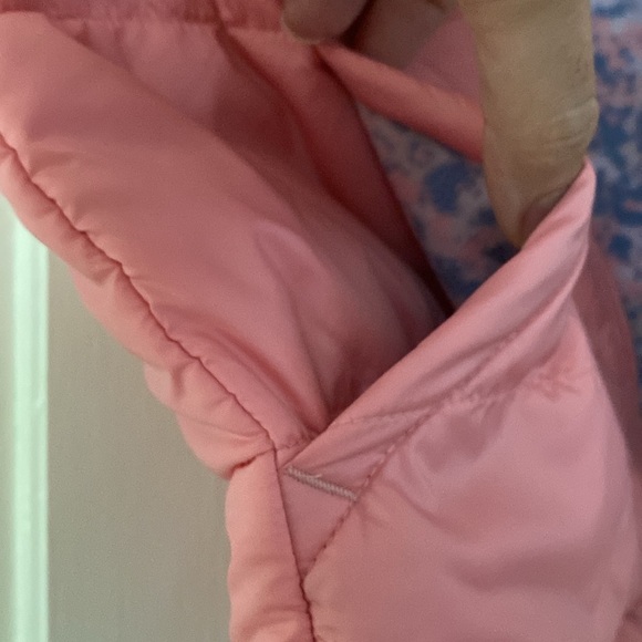 Columbia Reversible Girls Vest Pink Puffer Pink Blue Animal Print Fleece Size M - Picture 8 of 9